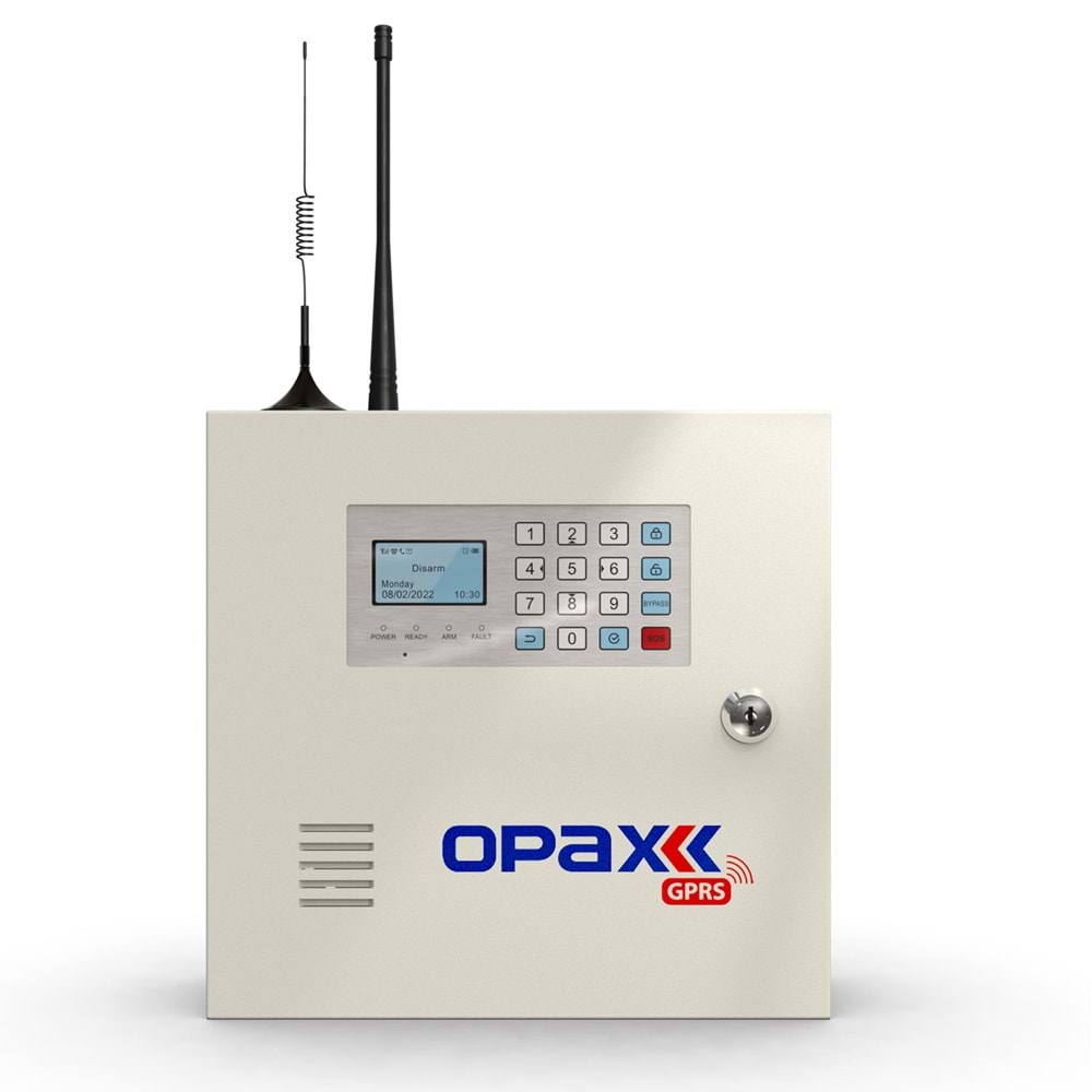 OPAX-2646+BGR-09+ AKÜ GPRS ALARM PANELİ & BGR-09 KABLOSUZ SİRENLİ FULL SET (1 YIL AHM ÜCRETSİZ)