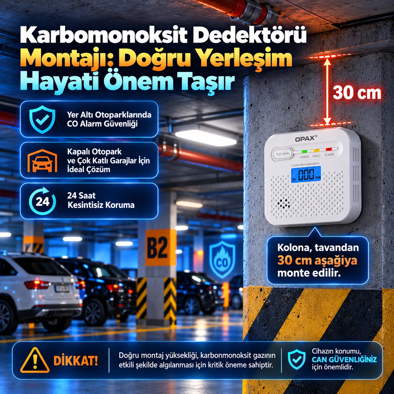 CO dedektörü doğru montaj rehberi