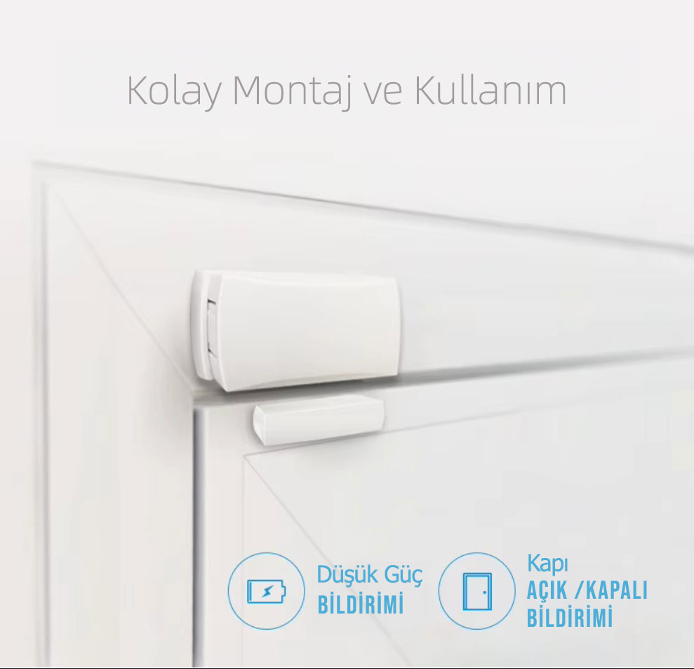 Kapı açık uyarısı ve düşük güç bildirim ikonları