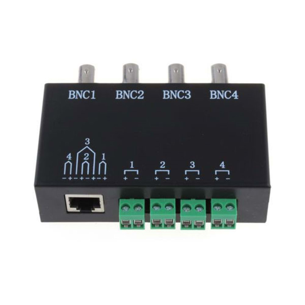 SJX-140B 4 Kanal Passive Video Balun BNC to UTP RJ45 2'li AHD Kameralar için