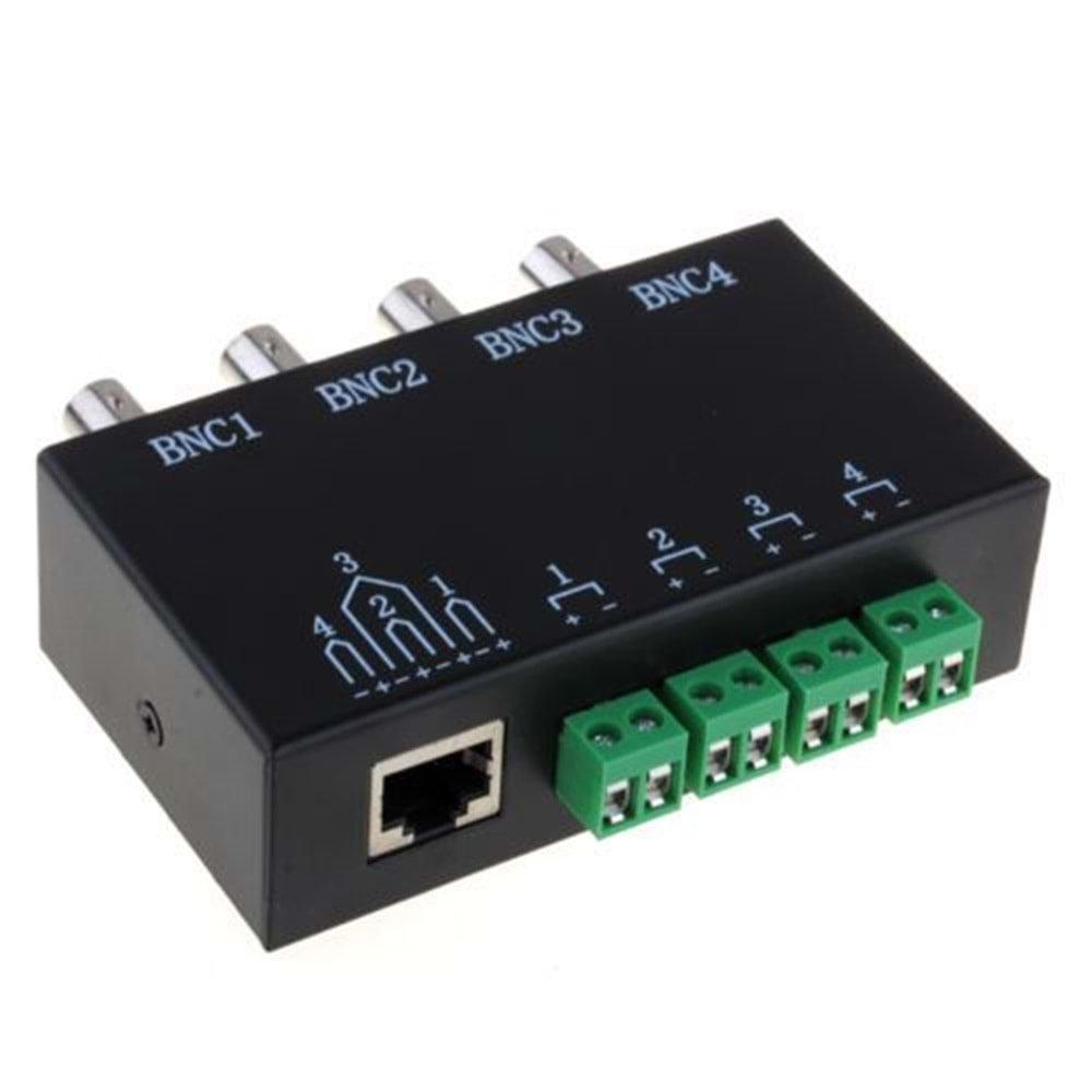 SJX-140B 4 Kanal Passive Video Balun BNC to UTP RJ45 2'li AHD Kameralar için