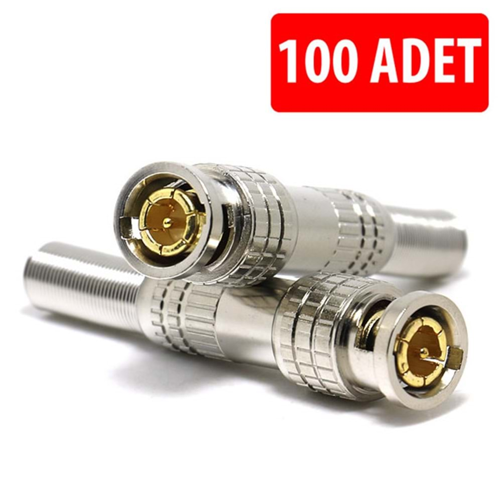 YAYLI BNC KONNEKTÖR COAXIAL RG59/RG6 GOLD 100 LÜ PAKET