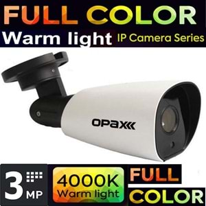 OPAX-9011 3MP(2304x1296) IP H.265+ 6 WARM LIGHT FULL COLOR METAL BULLET CAMERA