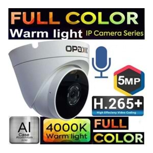 OPAX-2230W 5MP IP SESLİ H.265+ 3WARM LIGHT FULL COLOR P2P 3.6MM METALDOME