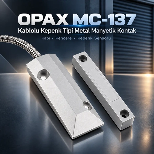 OPAX MC-137 Kablolu Metal Manyetik Kontak | Kepenk, Kapı, Pencere ve Garaj Kapıs
