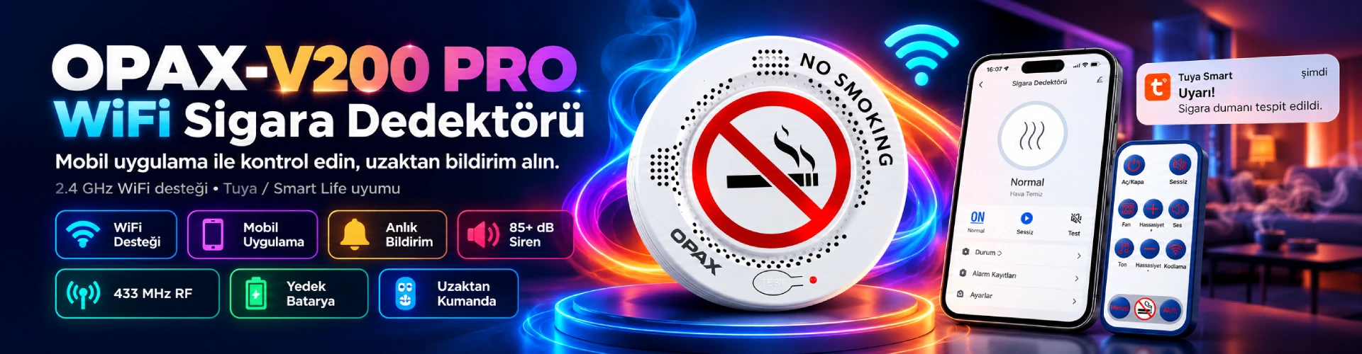 OPAX V200 PRO sigara ve elektronik sigara vape dedektörü